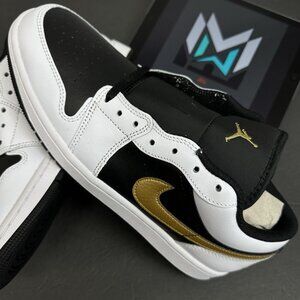 Nike Air Jordan 1 Low Shoes 'White Metallic Gold' 553558-172 Men's Sizes